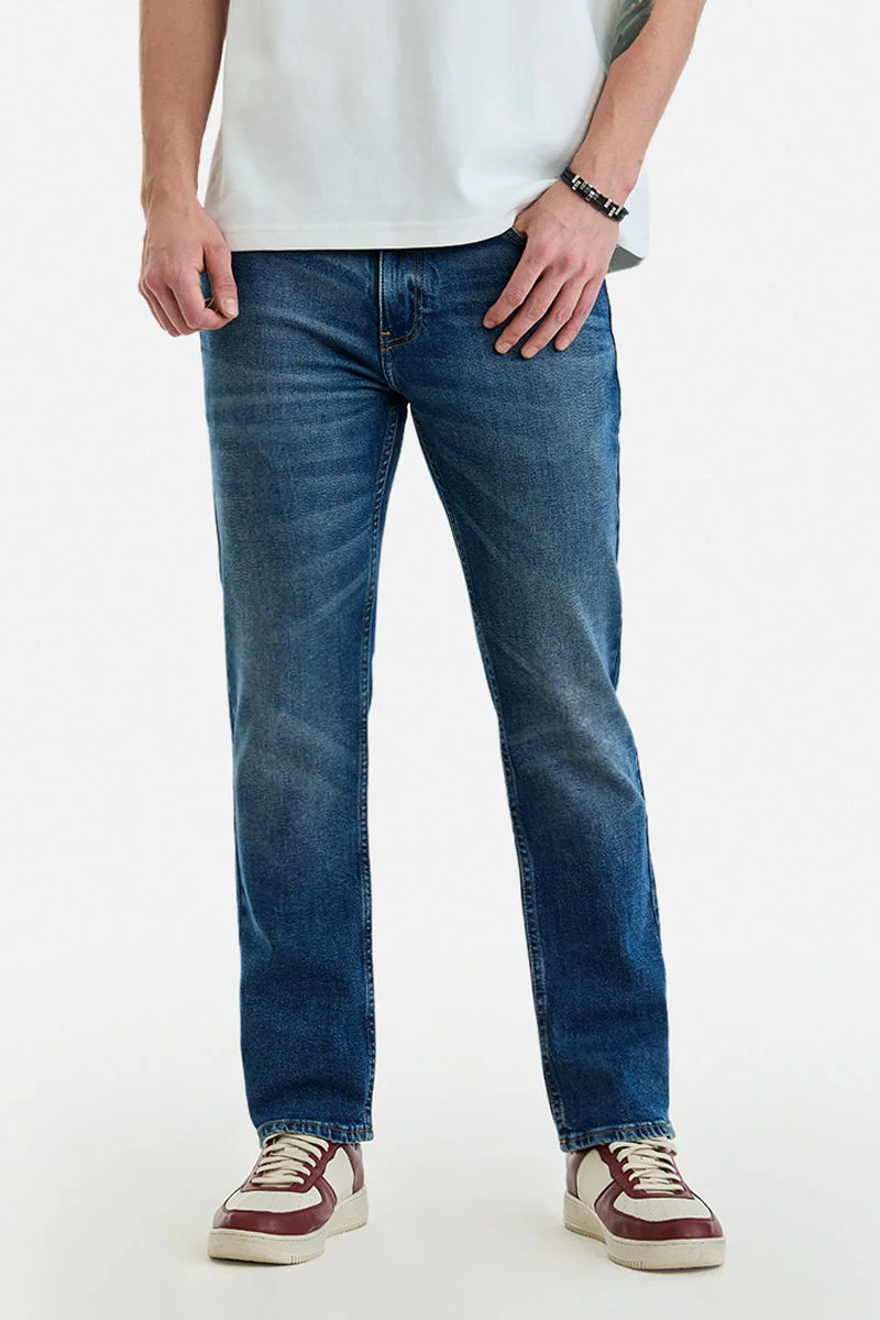 Comfort Fit Washed Stretch Jeans